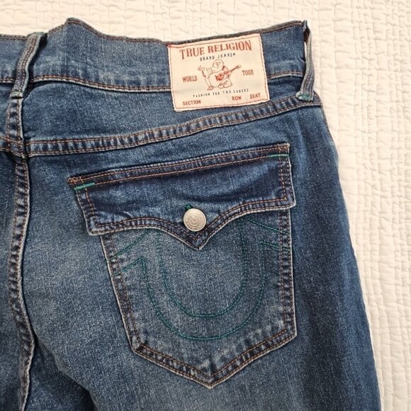 True Religion Rocco Jeans Men's 36x32 Dark Wash NEW Flap Pockets Relaxed NWT - Picture 4 of 16
